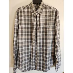 J.CREW MERCANTILE Flex Men's Shirt Size M Gray Plaid Long Sleeve Button Down